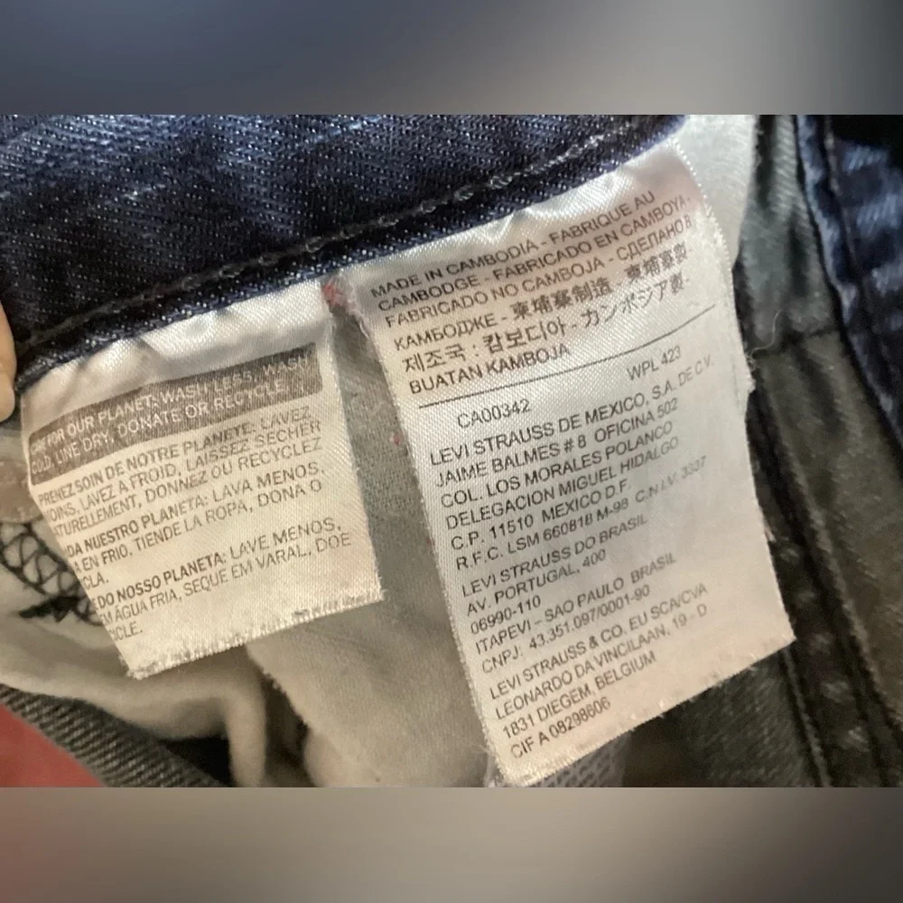 Levi's 505 Regular Fit Distressed Jeans Size 34x29